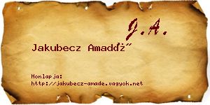 Jakubecz Amadé névjegykártya